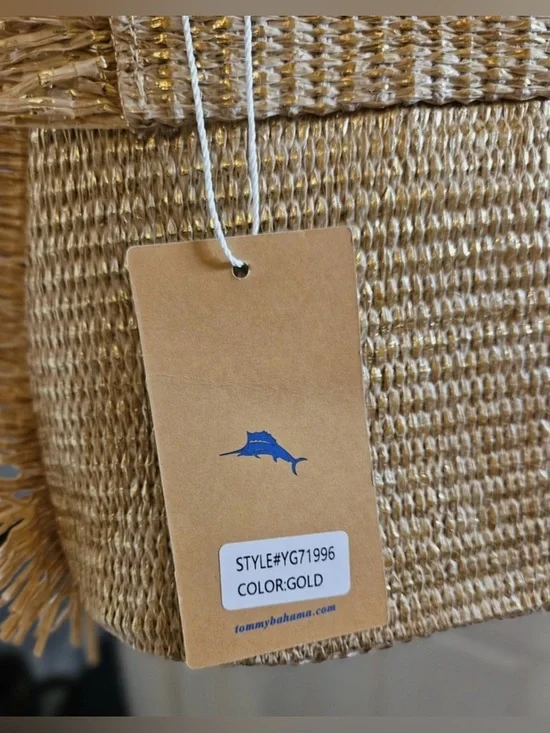 Tommy Bahama Bamboo Handle Raffia Fringe Crossbody Bag Luxe Resort Boho Beach - Picture 8 of 10